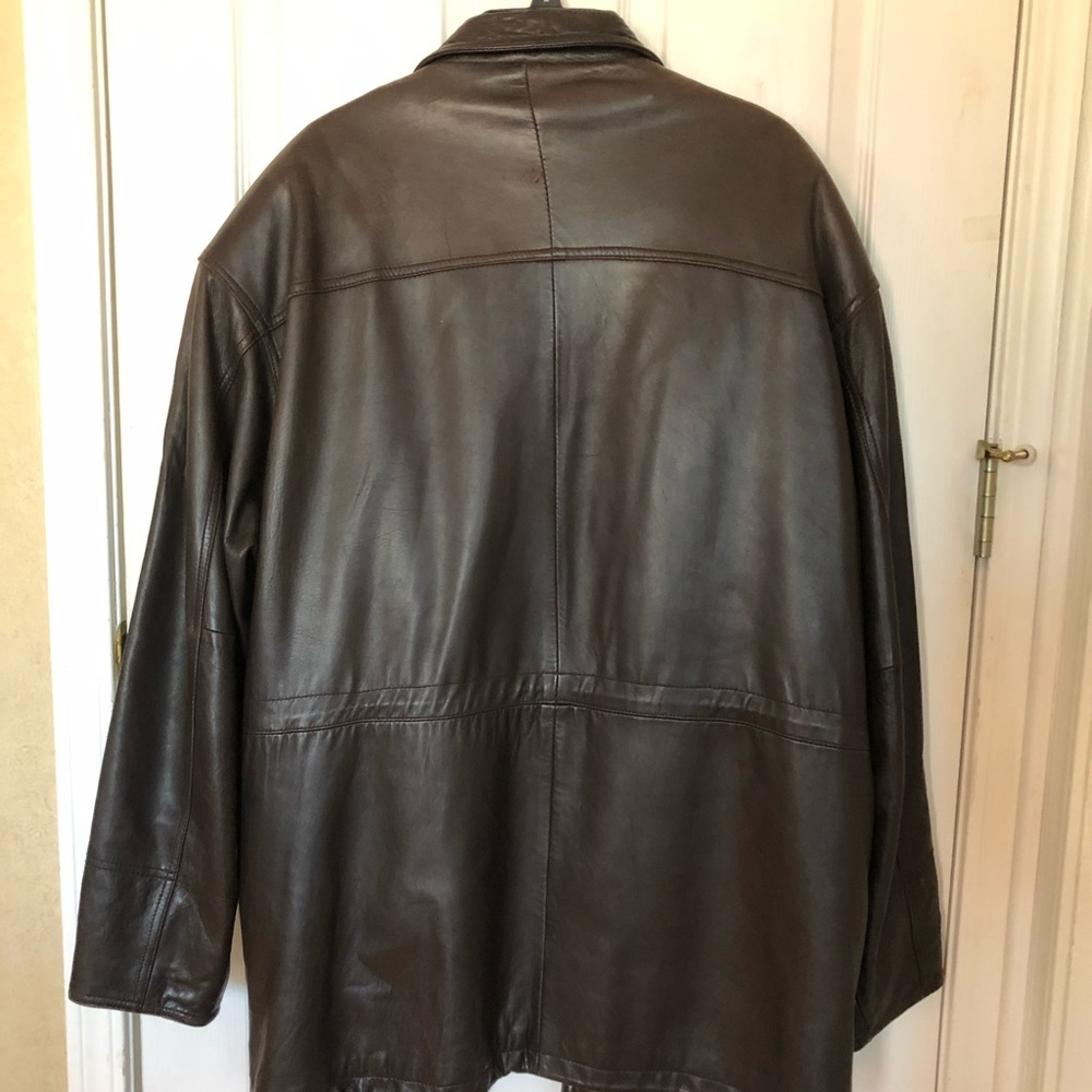 Men’s 3/4 Length Tannery West Brown Leather Jacket - Picture 2 of 6